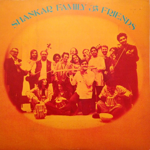 Image of Front Cover of 3614120C: LP - SHANKAR FAMILY & FRIENDS, Shankar Family & Friends (Dark Horse Records; AMLH 22002, UK 1974, Insert, No Inner) Edge wear and marks to sleeve. Light marks to vinyl.  G+/VG