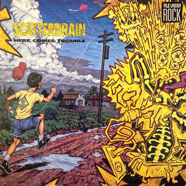 Image of Front Cover of 3624225E: LP - SCATTERBRAIN, Here Comes Trouble (In-Effect ; 88561-3012-1, US 1990, Inner)   VG+/EX