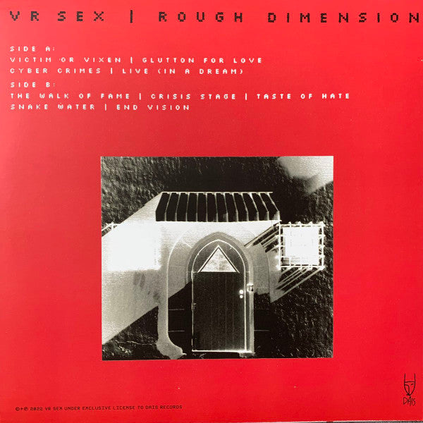 Image of Back Cover of 3624223E: LP - VR SEX, Rough Dimension (Dais Records ; DAIS160, UK & US 2022, Inner, Yellow Vinyl -Though Hype Sticker Says Clear Red) Still In Stickered Shrinkwrap  EX/EX