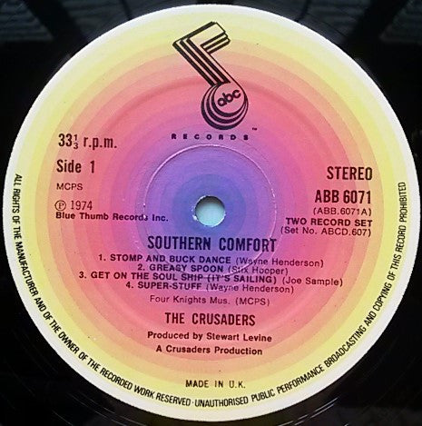 Image of Label of 3624181E: 2xLP - THE CRUSADERS, Southern Comfort (ABC Records; ABCD 607, UK )   VG/VG