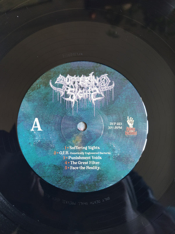 Image of Label of 3624218E: LP - SUFFERING SIGHTS, When Sanity Becomes Insanity (Dying Victims Productions ; DVP 223, Germany 2022, Insert, Poster & Postcard, Sticker) Stickered Plastic Outer Sleeve  EX/EX