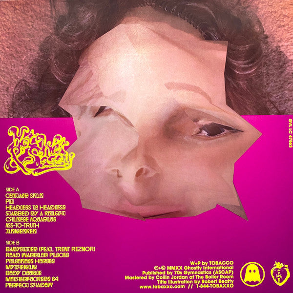 Image of Back Cover of 3624201E: LP - TOBACCO, Hot Wet & Sassy (Ghostly International ; GI-366, US 2020, Black & Clear Striped Vinyl) Still In Stickered Shrinkwrap  EX/EX