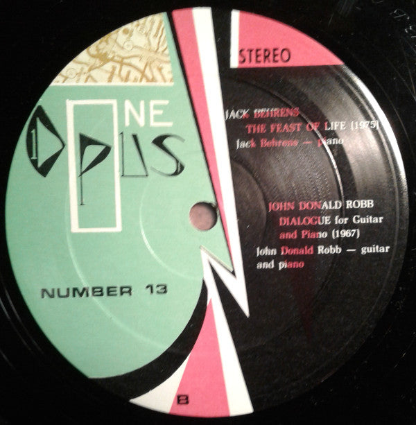 Image of Label of 3624194E: LP - JOHN DONALD ROBB / JACK BEHRENS / DAVID GILBERT / ALICE SHIELDS, 13 (Opus One ; Number 13, US 1976)   VG+/VG+