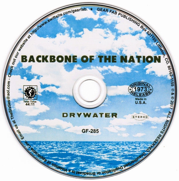 Image of Label of 3634059E: CD - DRYWATER, Backbone of the Nation (Gear Fab Records; GF-285, US 2017, Digipak)   VG+/EX