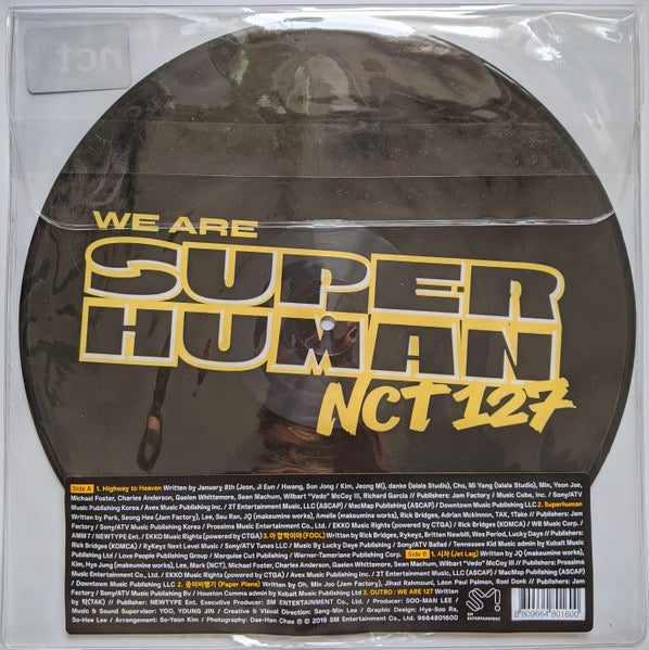 Image of Back Cover of 3614226C: 12" - NCT 127, We Are Superhuman (S.M. Entertainment; 9664801600, USA & Europe 2019, Stickered Plastic Sleeve, K-Pop) Slight warp.  VG+/VG+