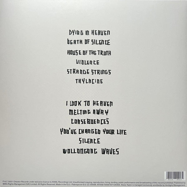 Image of Back Cover of 3614264C: LP - ALEXIS TAYLOR (HOT CHIP), Silence (Orbistor Records; ORBS001, Worldwide 2022, Inner) Still In Stickered Shrinkwrap  EX/VG+