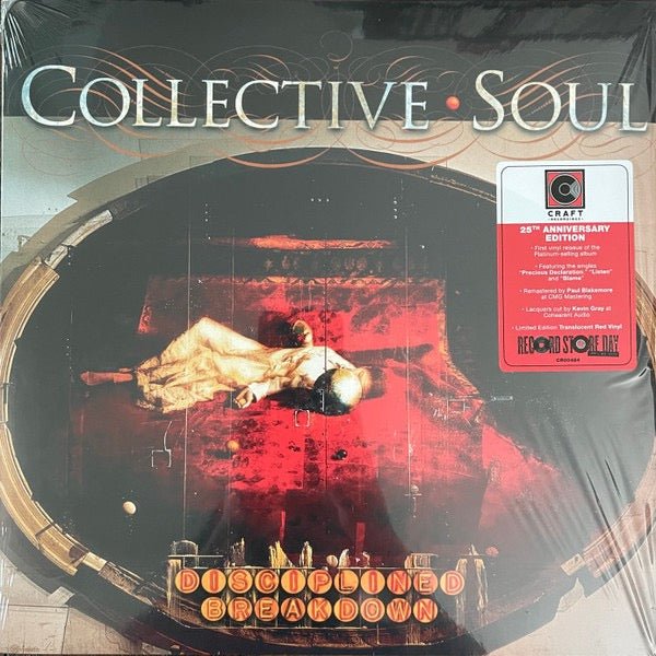 Image of Front Cover of 3614265C: LP - COLLECTIVE SOUL, Disciplined Breakdown (Craft Recordings; CR00484, USA & Europe 2022 Reissue, Inner, Translucent Red Vinyl) Still In Stickered Shrinkwrap  EX/VG+