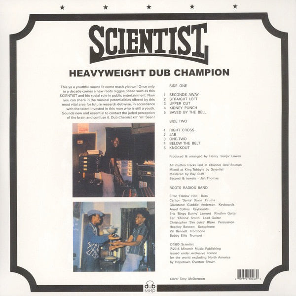 Image of Back Cover of 3614365C: LP - SCIENTIST, Heavyweight Dub Champion (       ; MIR100737, Russia 2015 Reissue)   NEW/NEW