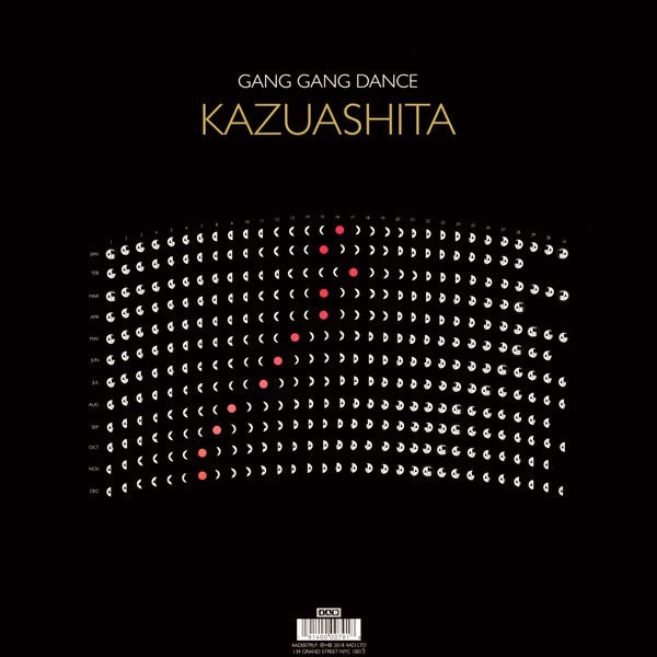 Image of Back Cover of 3634083E: LP - GANG GANG DANCE, Kazuashita (4AD; 4AD0079LPX, USA & Europe 2018, Limited Edition, Red Vinyl)   NEW/NEW