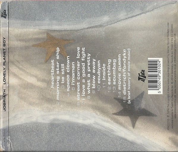 Image of Back Cover of 3714081C: CD - JOBRIATH, Lonely Planet Boy (Attack Records; ATKCD010, UK 2004, Fold Over Sleeve, Booklet)   VG+/VG+