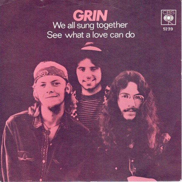 Image of Front Cover of 3754042S: 7" - GRIN, We All Sung Together (CBS; 5239, Scandinavia 1970) Edge and Ring Wear. No Centre  G+/VG