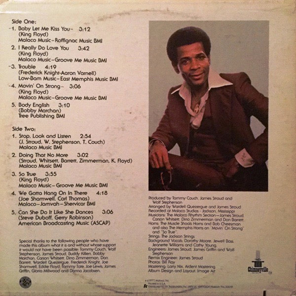 Image of Back Cover of 3744112S: LP - KING FLOYD, Body English (Chimneyville Records; CH-202, US 1977) In opened shrinkwrap  VG+/VG