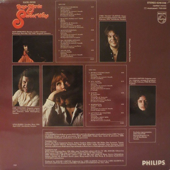 Image of Back Cover of 3744119S: LP - LENA-MARIA & SWEET WINE, Hang-Over (Philips; 6316 036, Sweden 1974) Strong VG  VG/VG