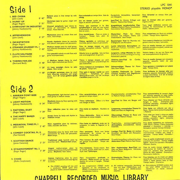 Image of Back Cover of 3744214S: LP - OLE JENSEN AND HIS MUSIC, Chappell Recorded Music (Chappell; LPC 1041, UK 1971)   VG/VG+