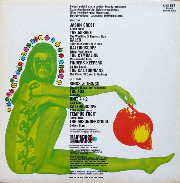 Image of Back Cover of LP - VG+/VG - VARIOUS, The 49 Minute Technicolour Dream (Bam-Caruso Records; KIRI 027, UK 1984, Insert), Strong VG,  - 3026130E