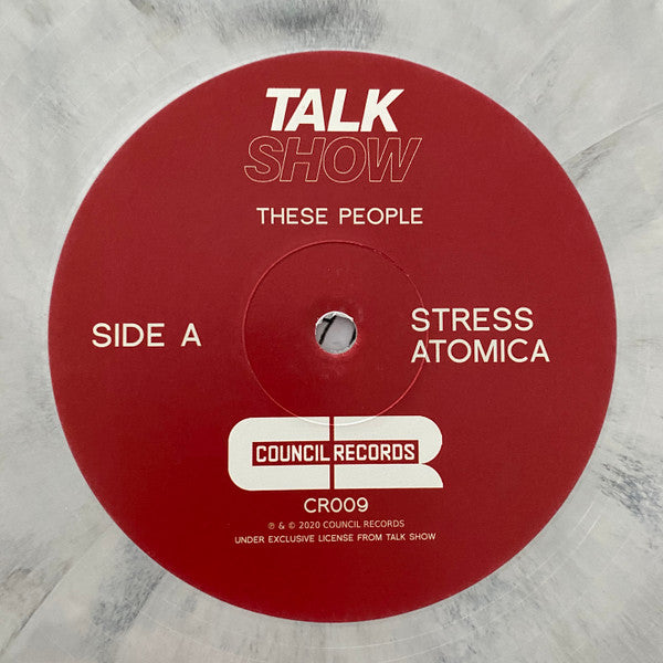 Image of Label Cover of 3724119E: 12" EP - TALK SHOW, These People (Council Records; CR009, UK 2020, Picture Sleeve, Grey Marbled Vinyl) Corners Creased  VG/EX