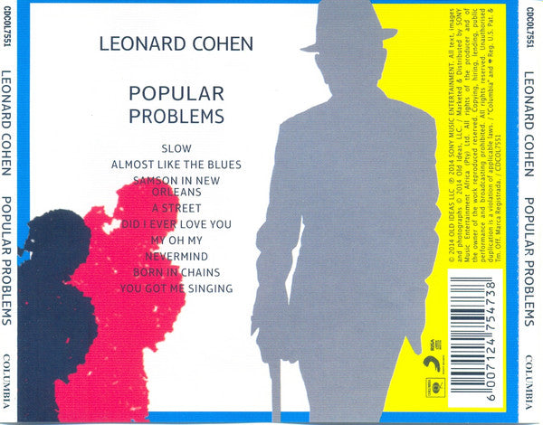 Image of Back Cover of 3734093E: CD - LEONARD COHEN, Popular Problems (Columbia ; CDCOL7551, South Africa 2014, Jewel Case) Very slight marks on CD but play fine  VG+/VG+