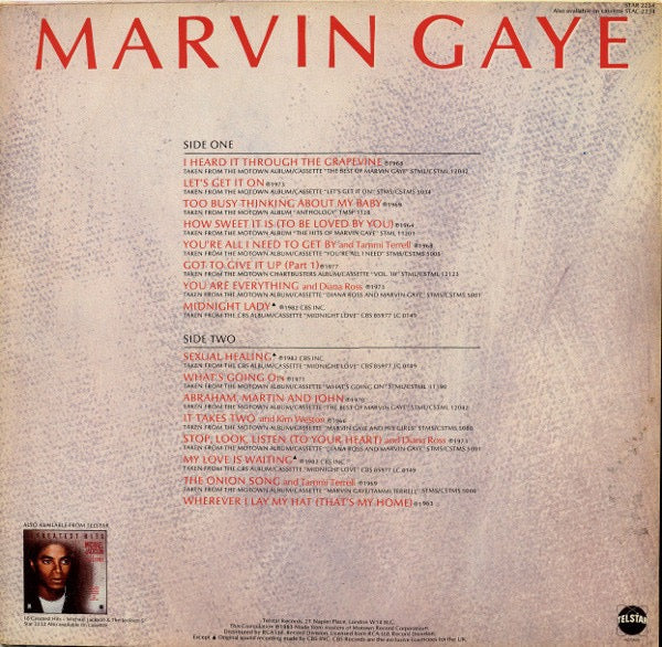 Image of Back Cover of LP - VG/VG - MARVIN GAYE, Greatest Hits (Telstar; STAR 2234, UK 1983), ,  - 2326051E