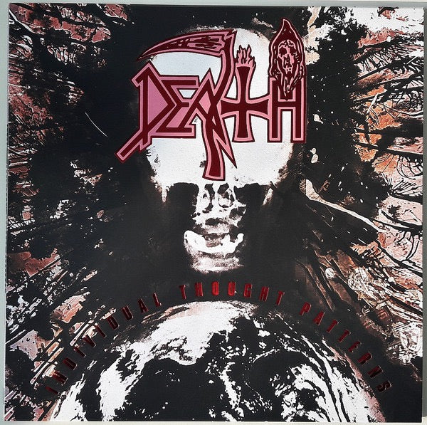 Image of Front Cover of 4814013C: LP - DEATH, Individual Thought Patterns (Relapse Records; RR7171, Europe 2017, Insert, Milky Clear With Splatter Vinyl)   VG+/VG+