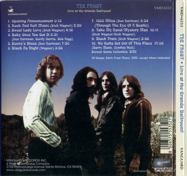 Image of Back Cover of 3714291C: CD - THE FROST, Live At The Grande Ballroom! (Comet Records; VMD 6553, Italy 2001 Reissue, Folded Sleeve)   VG+/VG+