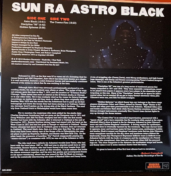 Image of Back Cover of 3854028S: LP - SUN RA, Astro Black (Modern Harmonic; MH-8080,  2021)   NEW/NEW