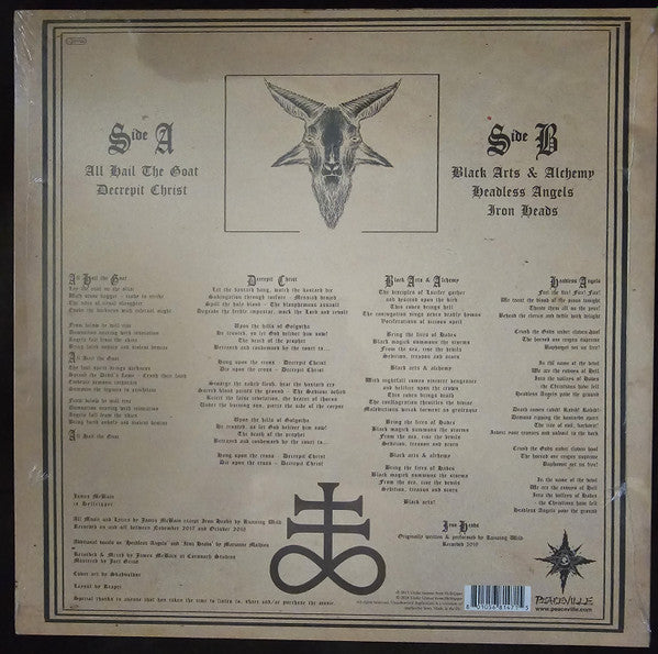 Image of Back Cover of 3834103E: LP - HELLRIPPER, Black Arts & Alchemy (Peaceville; VILELP1147, Europe 2024, orange vinyl)   NEW/NEW