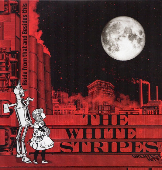 Image of Front Cover of 3814072C: 3xLP - THE WHITE STRIPES, Aside From That And Besides This: The White Stripes Greatest Hits (Third Man Records; TMR-700, US 2020, Gatefold, Insert, 3 Prints, Fridge Magnets, Vault Package 46. White & Red Vinyl. White With Red And Black Splatter Vinyl.) Slight warp, does not effect play.  EX/VG+