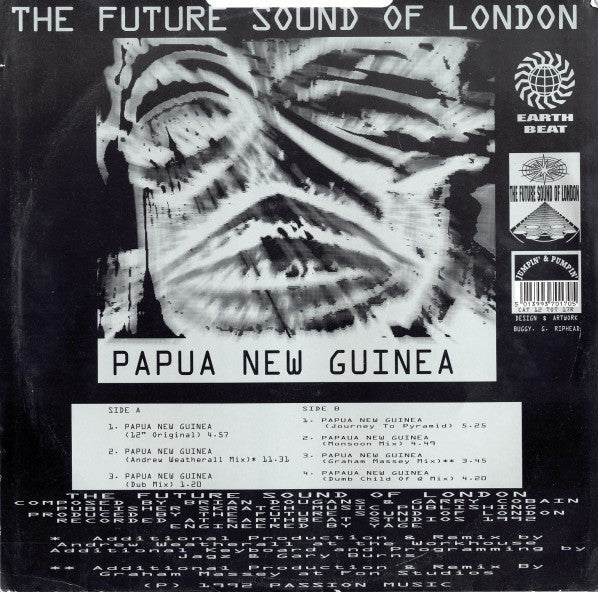 Image of Back Cover of 4914248C: 12" - THE FUTURE SOUND OF LONDON, Papua New Guinea (Jumpin' & Pumpin'; 12TOT 17R, UK 1992)   NEW/NEW