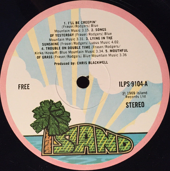 Image of Label Cover of LP - VG/VG - FREE, Free (Island Pink Rim; ILPS-9104, UK 1972 Reissue, Gatefold. Printed By E. J. Day, London, Company Inner), Light marks, writing on label & back cover. edge wear, creased Inner,  - 3946237S