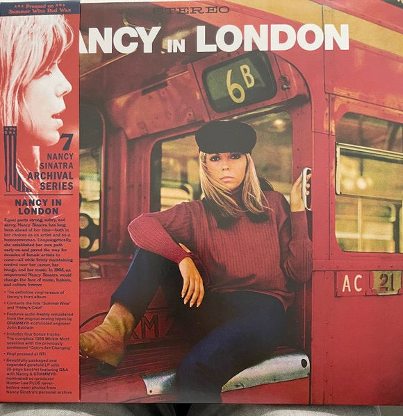 Image of Front Cover of 3814195C: LP - NANCY SINATRA, Nancy In London (Light In The Attic; LITA 219-1-1, UK & US 2024 Reissue, Gatefold, Booklet, Red Vinyl)   NEW/NEW