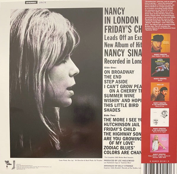 Image of Back Cover of 3814195C: LP - NANCY SINATRA, Nancy In London (Light In The Attic; LITA 219-1-1, UK & US 2024 Reissue, Gatefold, Booklet, Red Vinyl)   NEW/NEW