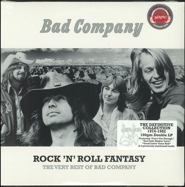 Image of Front Cover of 3824121E: 2xLP - BAD COMPANY, Rock 'n' Roll Fantasy The Very Best Of Bad Company (Swan Song; R1 551262, US 2015, Gatefold, Insert, Promo stamp on front top right.)   VG+/VG+