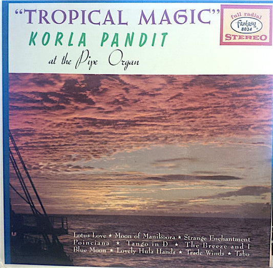 Image of Front Cover of 3824202E: LP - KORLA PANDIT, Tropical Magic (Fantasy ; 8034, US 1960s Reissue, Stickered Sleeve, Stereo) Strong VG, Edge Wear  VG+/VG