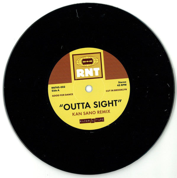 Image of Front Cover of 3824234E: 7" - KAN SANO / FREDDIE JOACHIM, Outta Sight (Razor-N-Tape 45; RNT45-002, US 2014, Plain sleeve) Lightest of marks.  /VG+