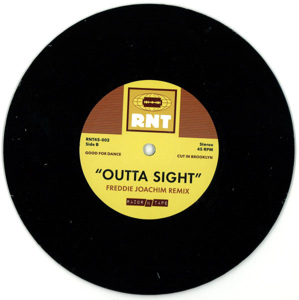 Image of Back Cover of 3824234E: 7" - KAN SANO / FREDDIE JOACHIM, Outta Sight (Razor-N-Tape 45; RNT45-002, US 2014, Plain sleeve) Lightest of marks.  /VG+