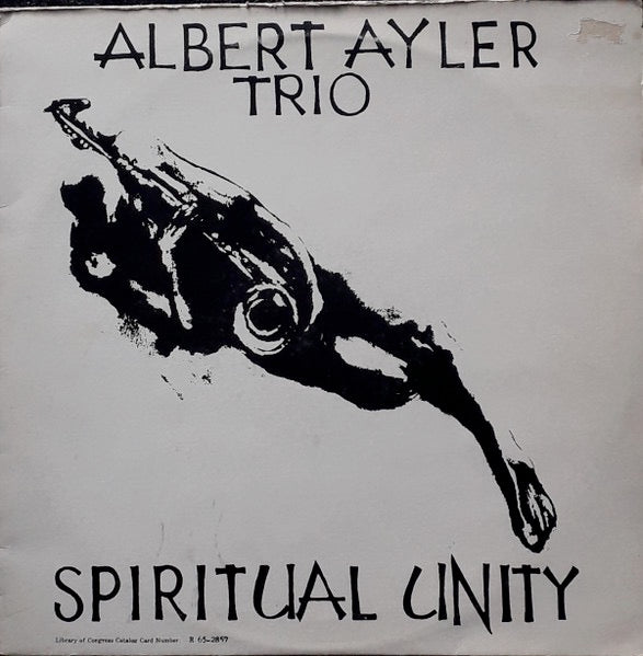 Image of Front Cover of 3814184C: LP - ALBERT AYLER TRIO, Spiritual Unity (ESP-Disk'; ESP 1002, Italy Reissue) Sticker residue and some discolouration to sleeve.  VG/VG+