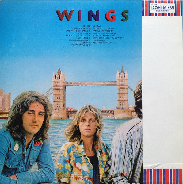 Image of Back Cover of 3844263S: LP - WINGS (2) =            &     *, London Town (Capitol Records; EPS-81000, Japan 1978, Obi strip) Strong VG+  VG+/VG+