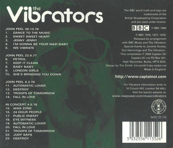 Image of Back Cover of 3814327C: CD - THE VIBRATORS, The BBC Punk Sessions (Captain Oi!; AHOY CD 135, UK 2000 Reissue, Jewel Case, Booklet)   VG+/VG+