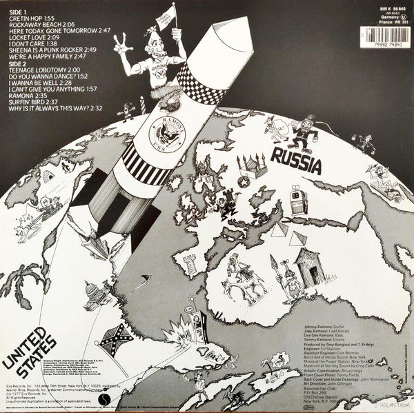 Image of Back Cover of 3814521C: LP - RAMONES, Rocket To Russia (Sire; SIR K 56 648, Germany 1980s Reissue, Inner)   VG+/VG+