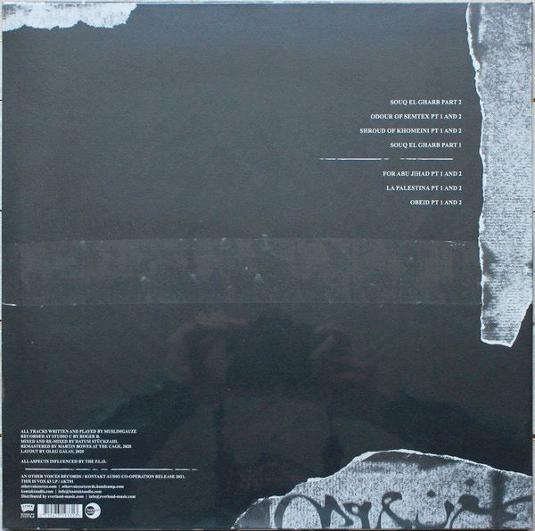 Image of Back Cover of 3954007S: LP - MUSLIMGAUZE, Uzi (Other Voices Records; VOX 63 LP, Europe 2022 Reissue, Insert)   NEW/NEW