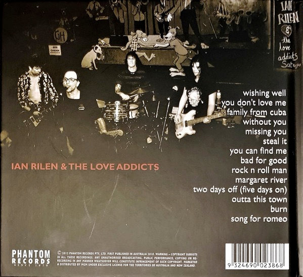 Image of Back Cover of 3814496C: CD - IAN RILEN & THE LOVE ADDICTS, Family From Cuba (Phantom Records; PHCD101, Australia 2012 Reissue, Book Sleeve)   VG+/VG+