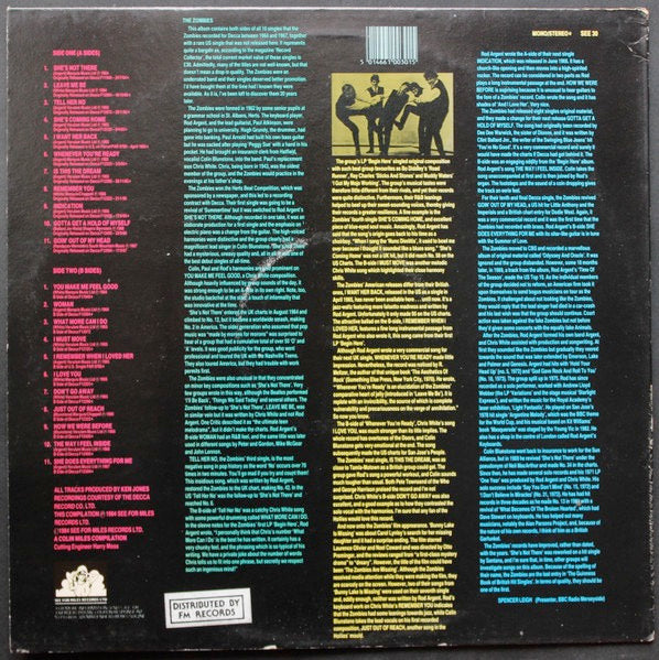 Image of Back Cover of 3914004C: LP - THE ZOMBIES, The Zombies (See For Miles Records Ltd.; SEE 30, UK 1980s Reissue) Light compression marks and hairlines  VG/VG