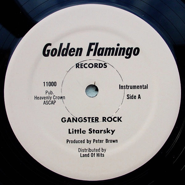 Image of Front Cover of 3914057C: 12" - LITTLE STARSKY, Gangster Rock (Golden Flamingo Records; 11000, US 1980, Misprint) Light marks only.  /VG