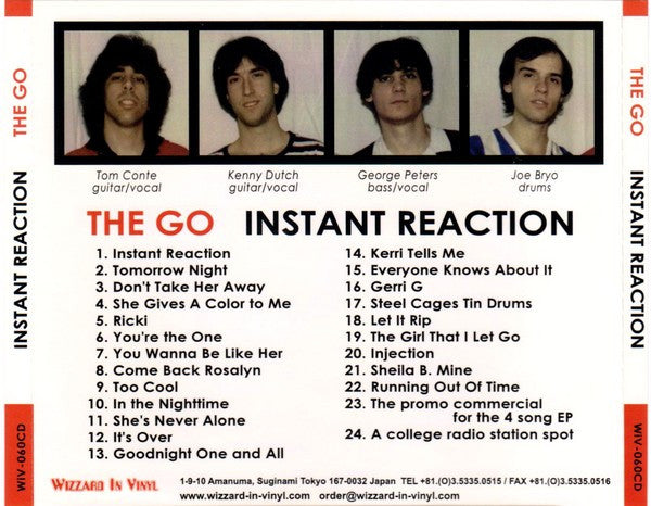 Image of Back Cover of 3934052E: CD - THE GO, Instant Reaction (Wizzard In Vinyl; WIV-060CD, Japan 2005, Jewel Case)   VG+/VG+