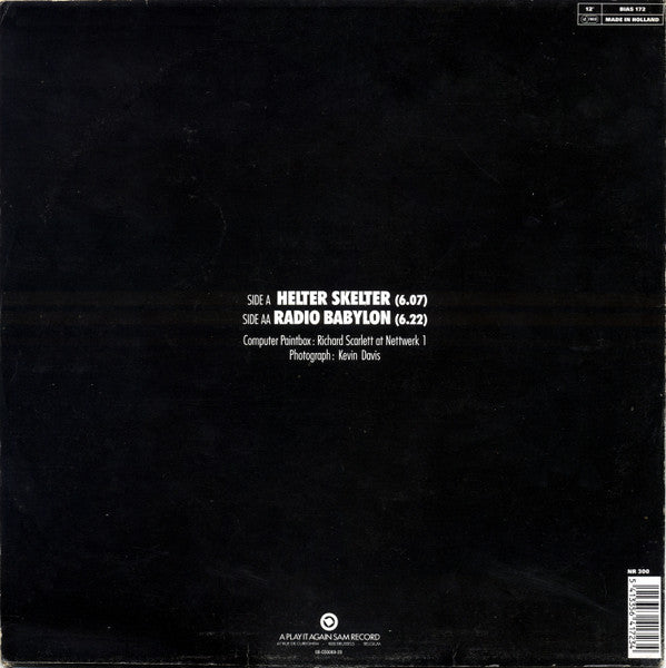 Image of Back Cover of 12" - VG/VG - MEAT BEAT MANIFESTO, Helter Skelter / Radio Babylon (Play It Again Sam; PIAS172, Europe 1990, Picture Sleeve), light marks only. few signs of wear to sleeve - 2cm split on spine and top edge,  - 2346098S