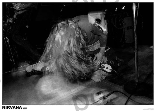 Image of Front Cover of Accessories - NEW/NEW - NIRVANA (KURT COBAIN), Live 1989 Poster (Dragonfly; ART319, UK , 84cm x 60cm), ,  - 0356106S