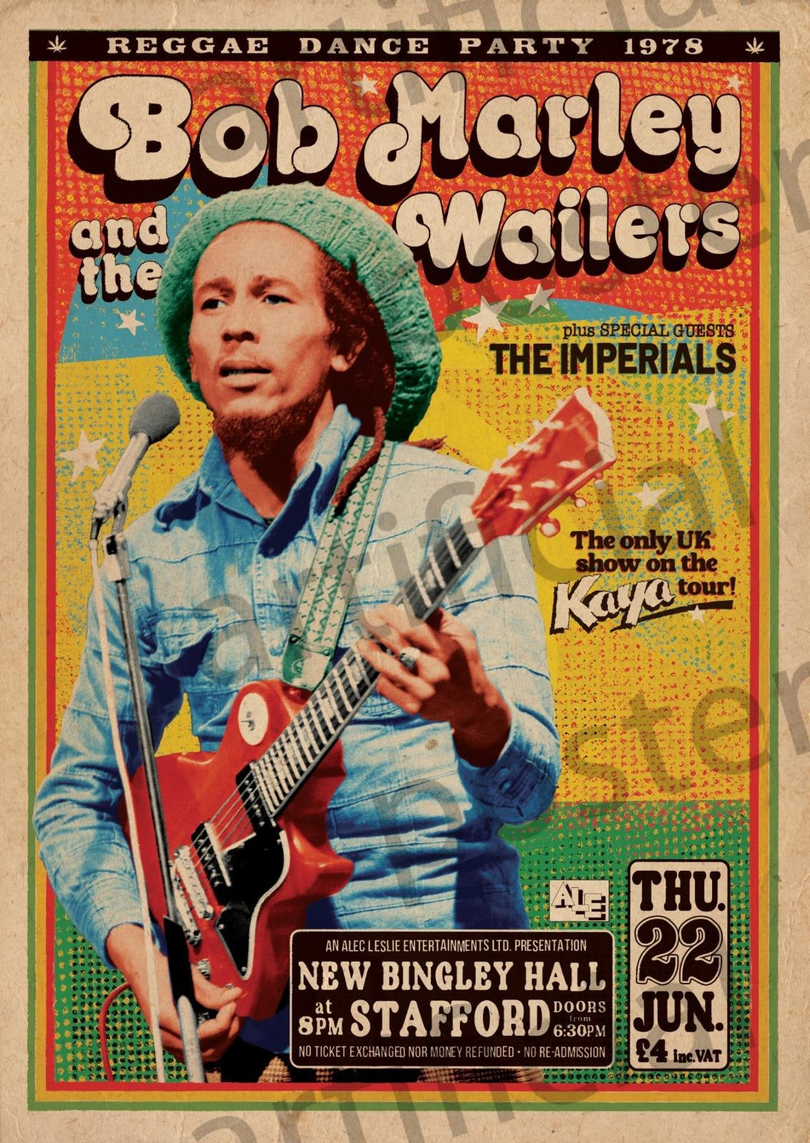 Image of Front Cover of Accessories - NEW/NEW - BOB MARLEY, Poster (84.1cm x 59.4cm; ART303, UK ), ,  - 0216219C