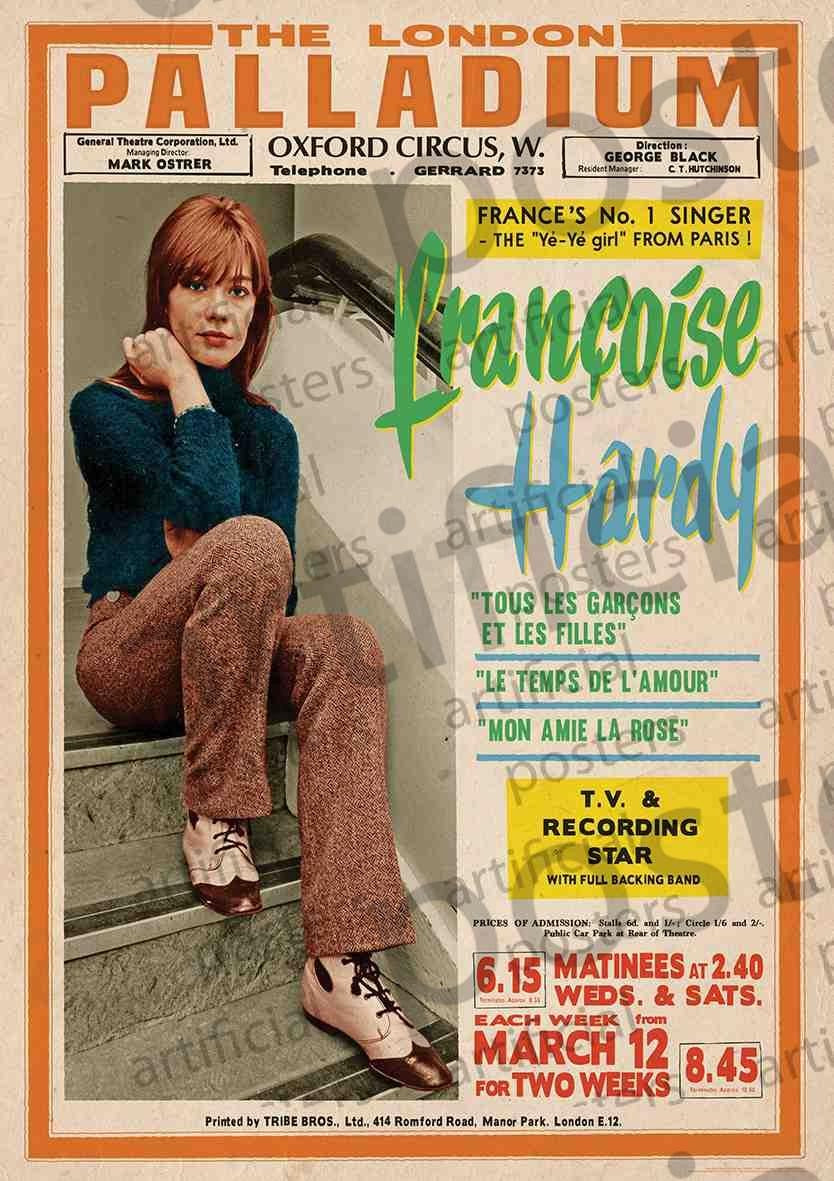 Image of Front Cover of 3914266C: Accessories - FRANCOISE HARDY, Poster (84.1cm x 59.4cm; ART297, UK )   NEW/NEW