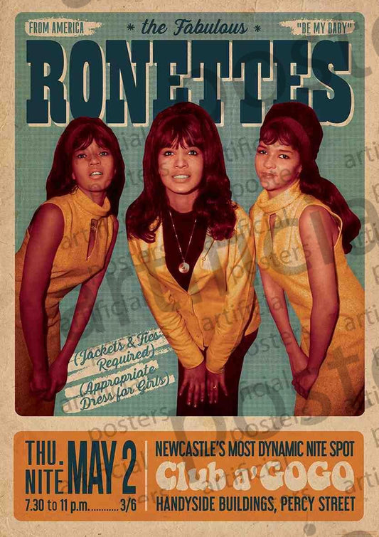 Image of Front Cover of 3914274C: Accessories - THE RONETTES, Poster (84.1cm x 59.4cm; ART248, UK )   NEW/NEW