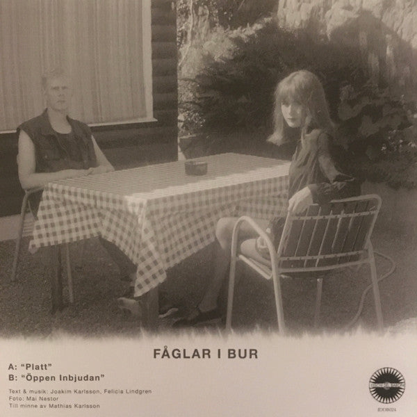 Image of Back Cover of 3924178E: 7" - F GLAR I BUR, Platt /  ppen Inbjudan (I Dischi Del Barone ; IDDB024, Sweden 2018, Stamped White Label, Pasted Photo On Plain Sleeve, Insert, Limited Edition of 200)   EX/EX